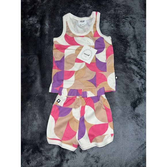 Size 12-18 Oeuf Kids Tank and Short Set - Fuschia